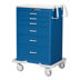 AliMed Standard Series 6-Drawer Anesthesia/Procedure Cart, Two-Tone Dark Blue